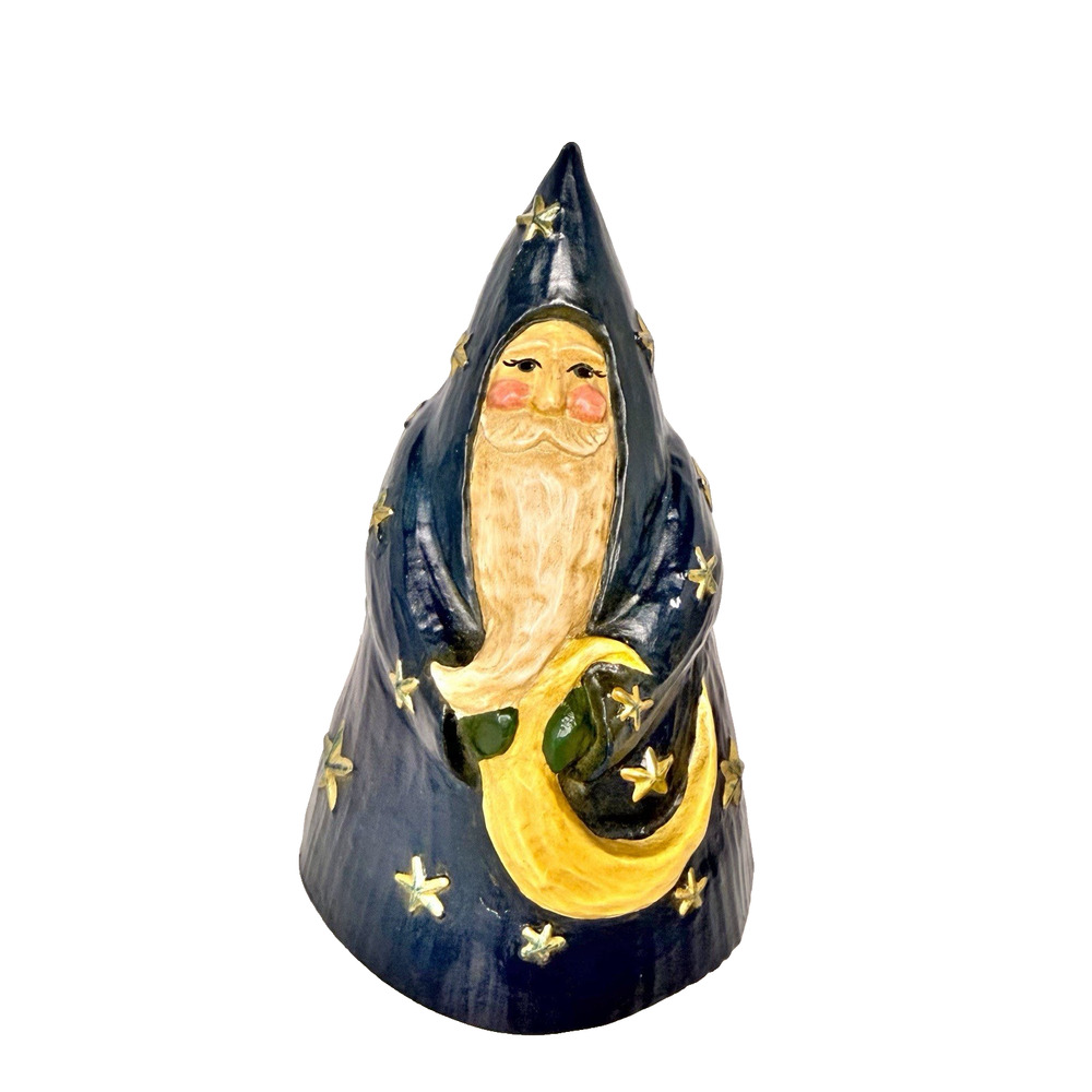 Vtg Lefever Sinterklaas Blue Santa Moon Stars Figurine Enesco Wizard Celestial